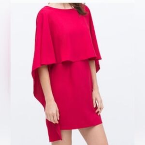 ZARA CAPE DRESS WITH LOW BACK FUCHSIA Pink